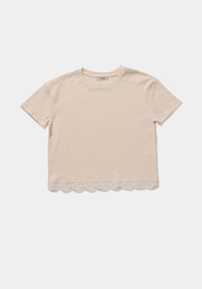 Afficher les détails de Blouse À Manches Courtes Ecru Regular Fit Manches Courtes Femme