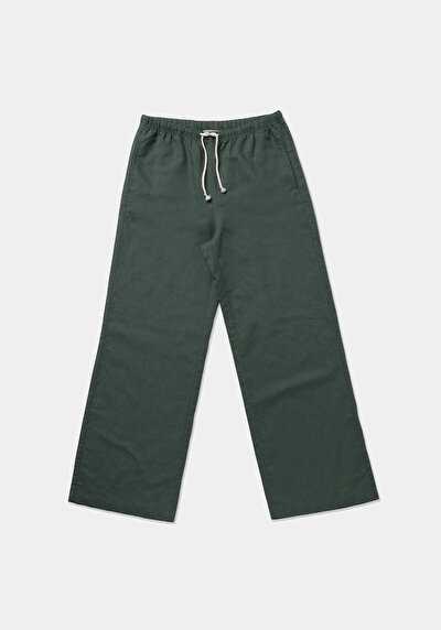 Afficher les détails de Pantalon  Wide Leg High Rise En Uni Regular Fit Femme