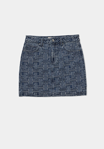 Afficher les détails de Jupe  Slim Fit Jakarli Jacquard Mini Femme