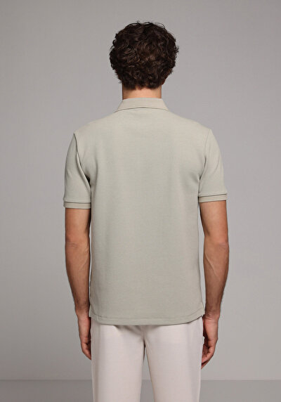 Image de T-shirt Polo À Manches Courtes Vert Droit Regular Fit Homme