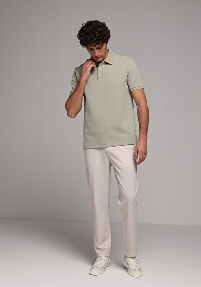 Image de T-shirt Polo À Manches Courtes Vert Droit Regular Fit Homme