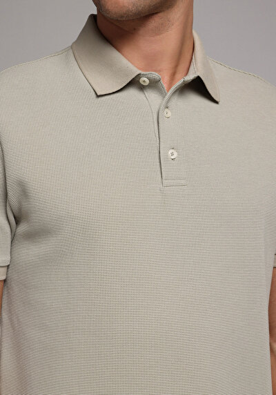 Image de T-shirt Polo À Manches Courtes Vert Droit Regular Fit Homme