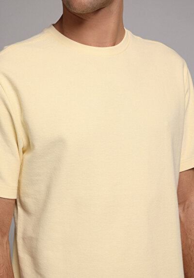 Image de T-shirt À Manches Courtes Jaune Comfort Fit Droit Homme