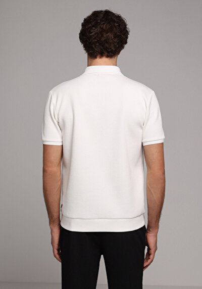 Image de T-shirt Polo À Manches Courtes Blanc Droit Regular Fit Homme