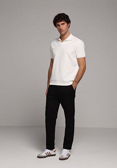 Image de T-shirt Polo À Manches Courtes Blanc Droit Regular Fit Homme