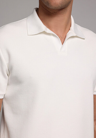 Image de T-shirt Polo À Manches Courtes Blanc Droit Regular Fit Homme