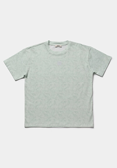 Image de T-shirt À Manches Courtes Vert Relaxed Fit Droit Femme
