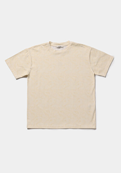 Image de T-shirt À Manches Courtes Jaune Relaxed Fit Droit Femme