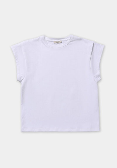 Image de T-shirt À Manches Courtes Blanc Regular Fit Droit Femme