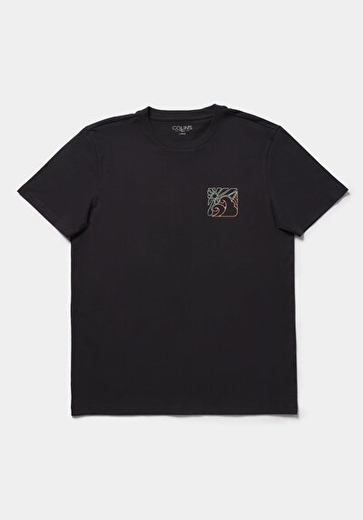 Image de T-shirt À Manches Courtes Gris Regular Fit Droit Homme