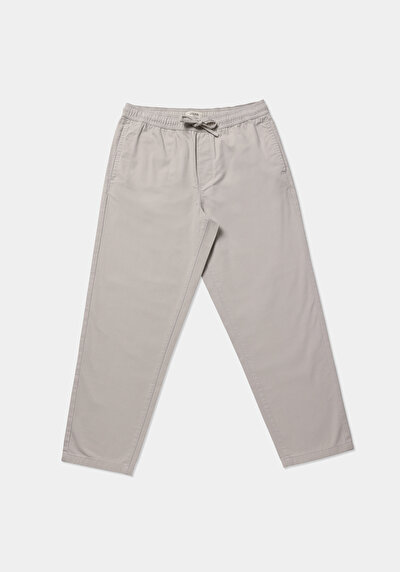Image de Pantalon Blanc Straight Leg Medium Rise En Sergé Regular Fit Homme