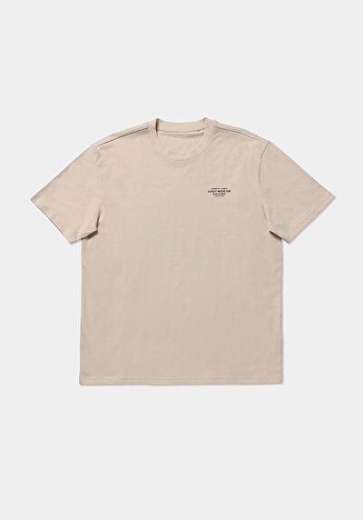 Image de T-shirt À Manches Courtes Beige Comfort Fit Droit Homme