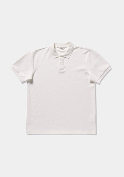 Image de T-shirt Polo À Manches Courtes Blanc Droit Regular Fit Homme