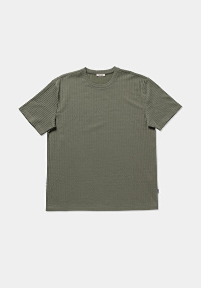 Image de T-shirt À Manches Courtes Vert Comfort Fit Droit Homme