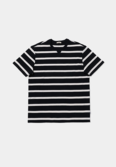 Image de T-shirt À Manches Courtes Marine Comfort Fit Rayé Homme