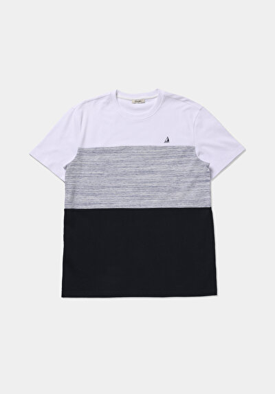 Image de T-shirt À Manches Courtes Marine Regular Fit Rayé Homme
