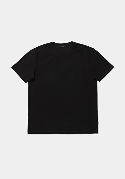 Image de T-shirt À Manches Courtes Noir Regular Fit Droit Homme