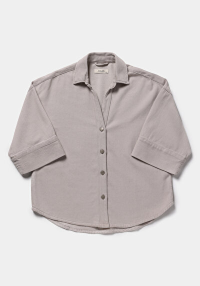 Image de Chemise À Manches Courtes  Droit Oversize Fit Femme