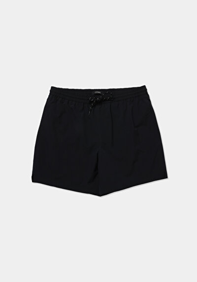 Image de Short De Bain Noir Regular Fit Doublé Homme