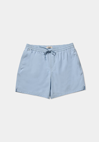 Afficher les détails de Short De Bain Bleu Regular Fit Doublé Homme