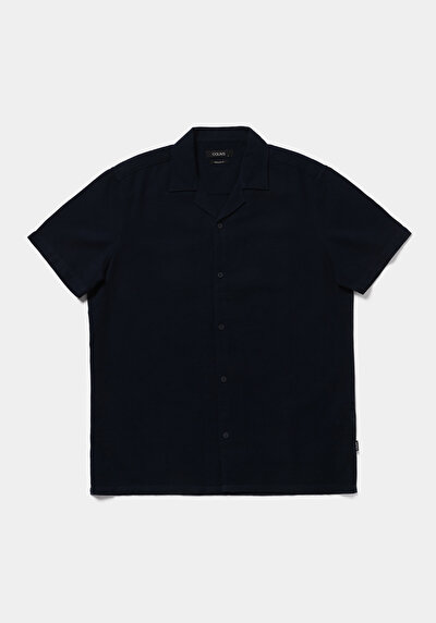Afficher les détails de Chemise À Manches Courtes Marine Droit Regular Fit Homme