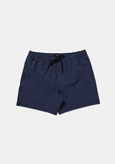 Image de Short De Bain Bleu Slim Fit Doublé Homme