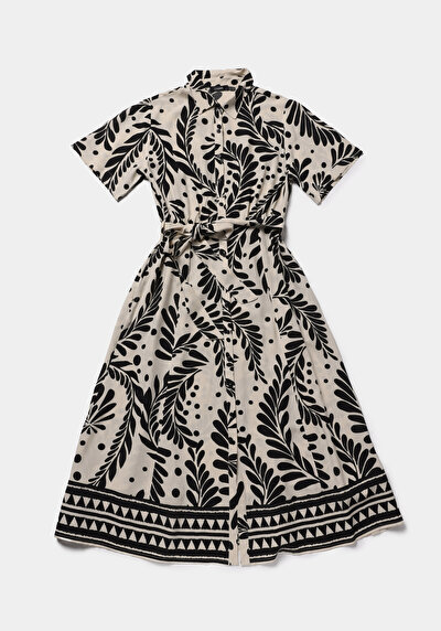 Image de Robe Noir Regular Fit Manches Courtes Maxi Shally Femme