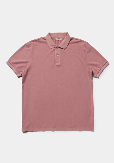 Image de T-shirt Polo À Manches Courtes Rose Droit Regular Fit Homme
