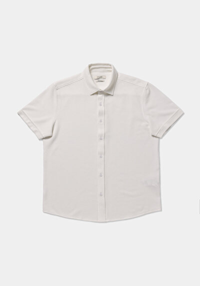 Afficher les détails de Chemise À Manches Courtes Blanc Droit Regular Fit Homme