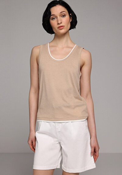 Image de Athlète Beige Slim Fit Femme