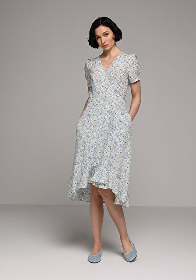 Image de Robe Multicolou Regular Fit Manches Courtes Mdi Uni Femme
