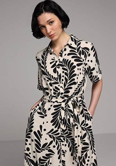 Image de Robe Noir Regular Fit Manches Courtes Maxi Shally Femme
