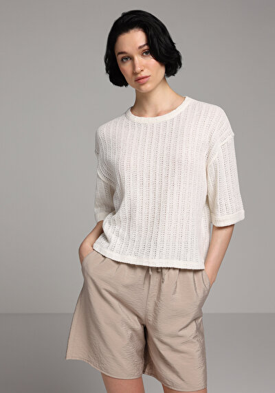 Image de Tricoter Ecru Regular Fit  Femme