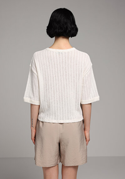 Image de Tricoter Ecru Regular Fit Femme