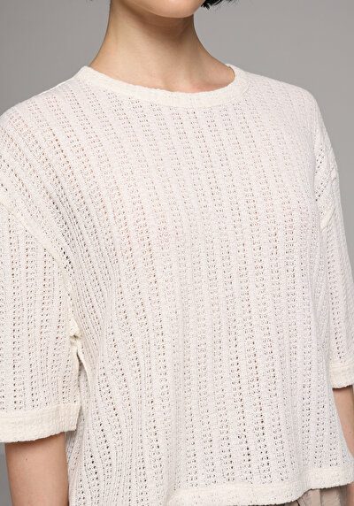 Image de Tricoter Ecru Regular Fit Femme