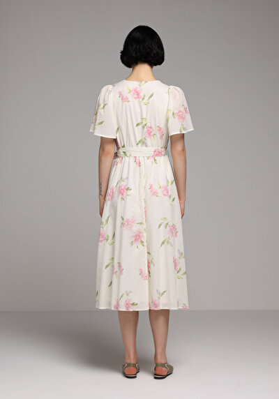 Afficher les détails de Robe Rose Regular Fit Manches Courtes Maxi Uni Femme