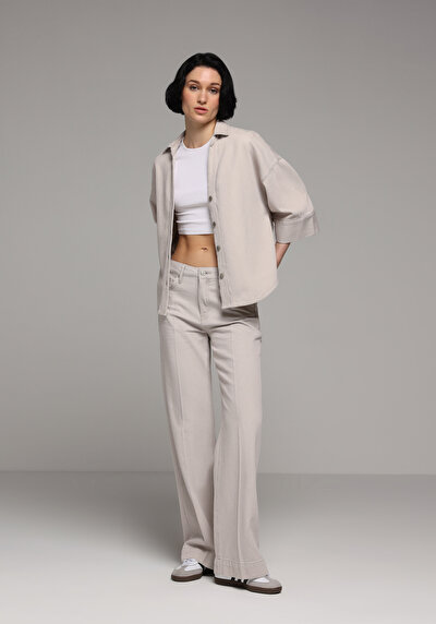 Image de Chemise À Manches Courtes Droit Oversize Fit Femme