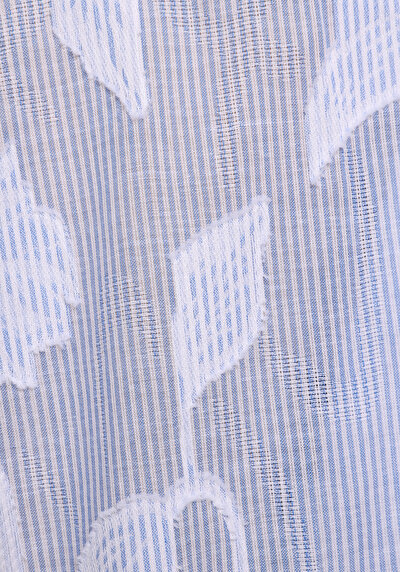 Afficher les détails de Chemise À Manches Longues Bleu Boyfriend Fit Jakarli Jacquard Femme
