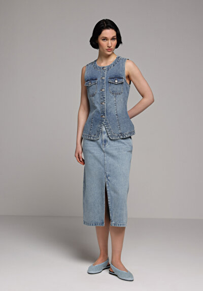 Image de Jupe Regular Fit Droit Jean Mdi Femme