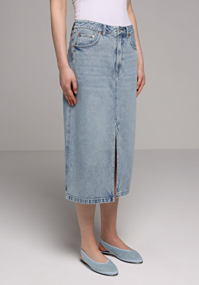 Image de Jupe Regular Fit Droit Jean Mdi Femme