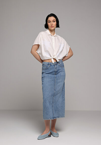 Image de Jupe Denim Slim Fit Droit Jean Maxi Femme