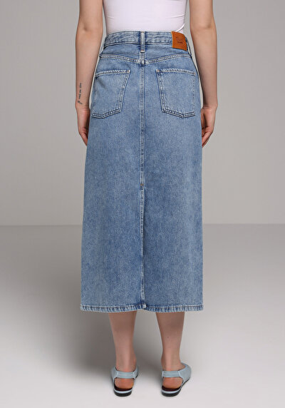 Image de Jupe Denim Slim Fit Droit Jean Maxi Femme