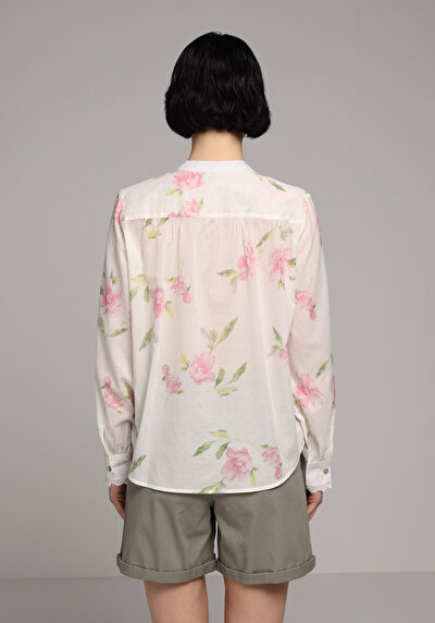 Afficher les détails de Chemise À Manches Longues Rose Fashion Fit  Voile Femme