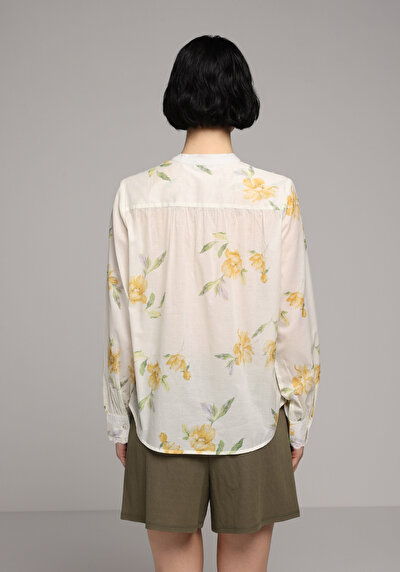Afficher les détails de Chemise À Manches Longues Jaune Fashion Fit  Voile Femme