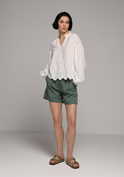 Image de Chemisier À Manches Longues Blanc Fashion Fit Femme