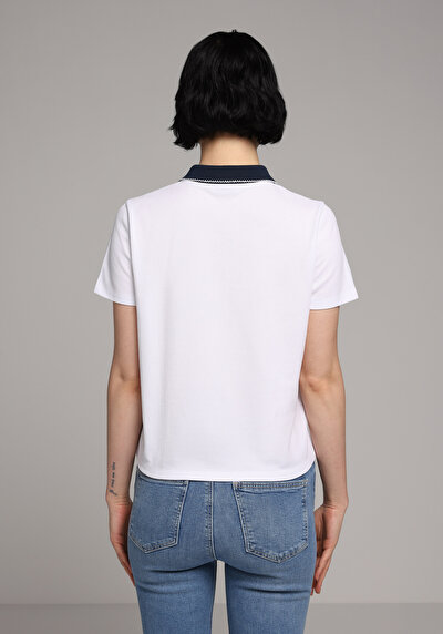Image de Blanc Regular Fit Droit Pique Femme