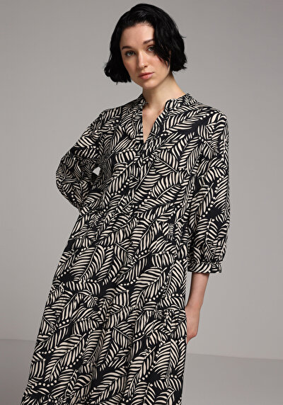 Image de Robe Noir Regular Fit Manches Longues Maxi Voile Femme
