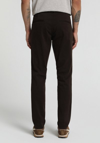 Image de Pantalon Marron Straight Leg Medium Rise Gabardine Slim Fit Homme