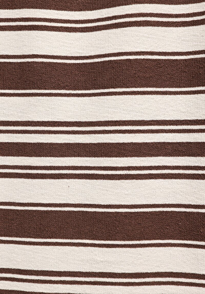Afficher les détails de T-shirt À Manches Courtes Marron Regular Fit Rayé Homme