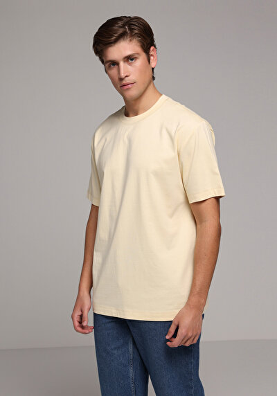 Afficher les détails de T-shirt À Manches Courtes Jaune Comfort Fit Droit Homme